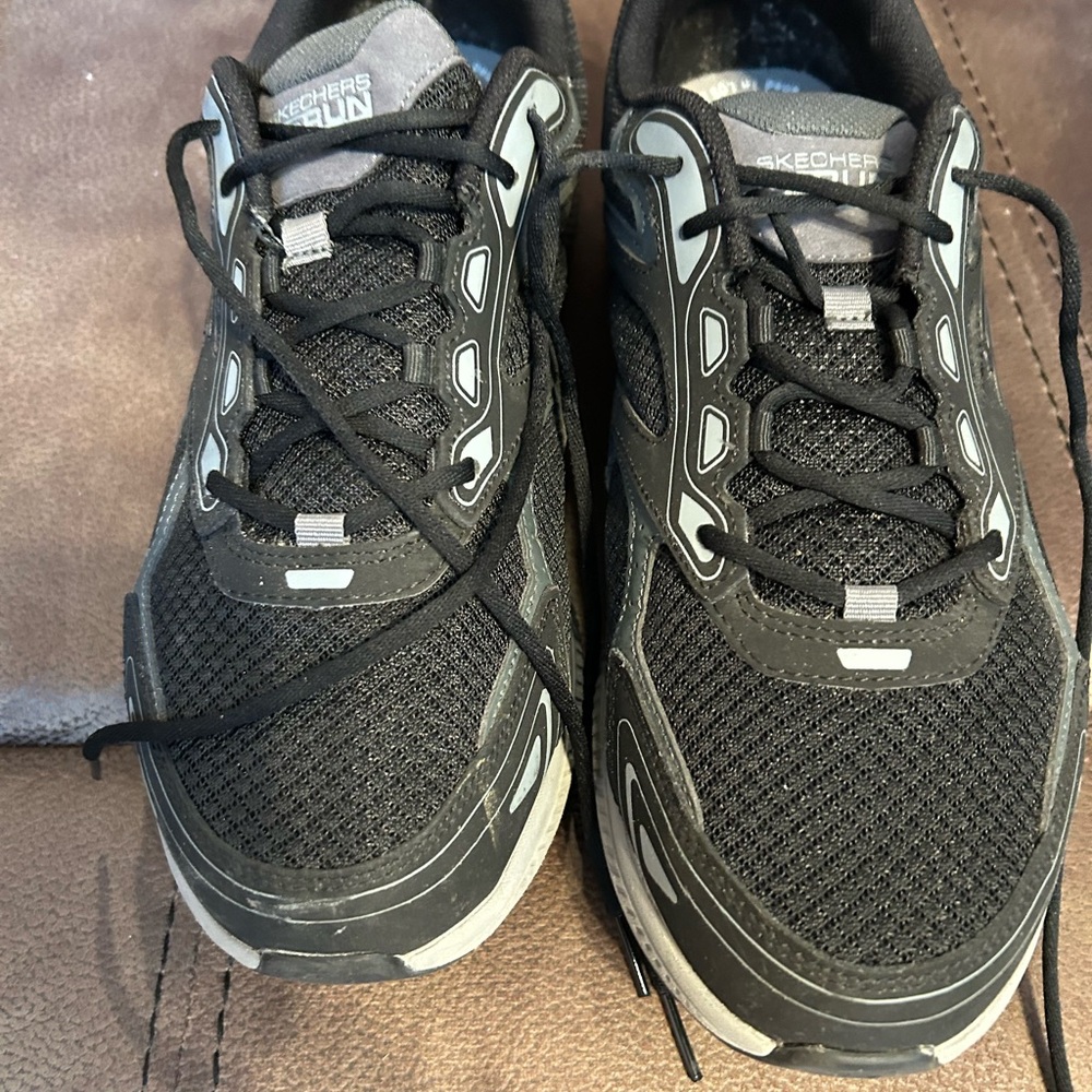 Skechers Black and Gray Extra Wide Fit Sneakers
